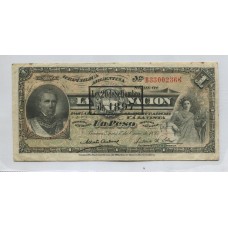 ARGENTINA COL. 287b BILLETE DE $ 1 CON RESELLO 1897